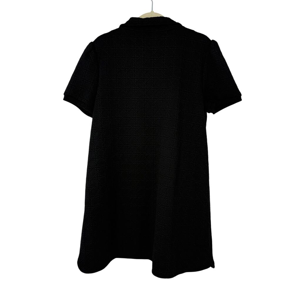 SSYS The Label Black Textured Jacquard Quarter Zip Mini Dress Size L Minimalist - Picture 3 of 8